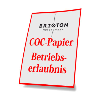 Anforderung Zweitschrift Betriebserlaubnis/COC-Papier für Brixton Motorräder