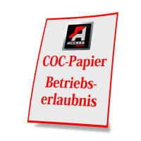 Anforderung Zweitschrift Betriebserlaubnis/COC-Papier...